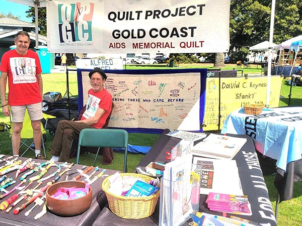 Neil Coffman-Grey at the Ventura Pride Festival booth in July, 2026.